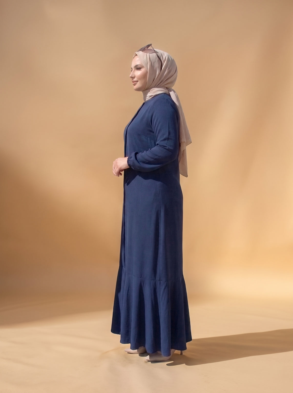 3 Düğmeli Elbise - Lacivert