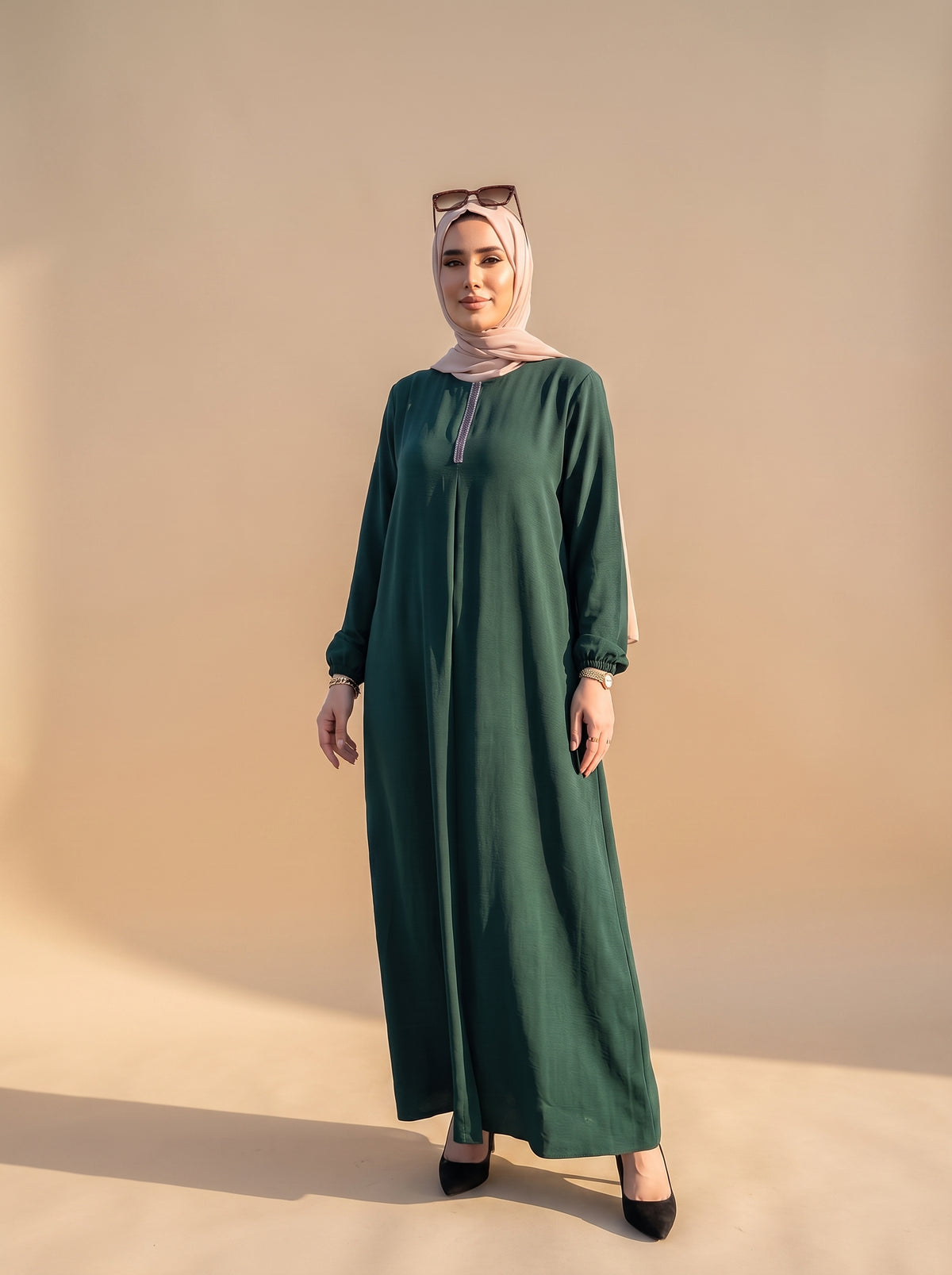 Taşlı Elbise Yeşil