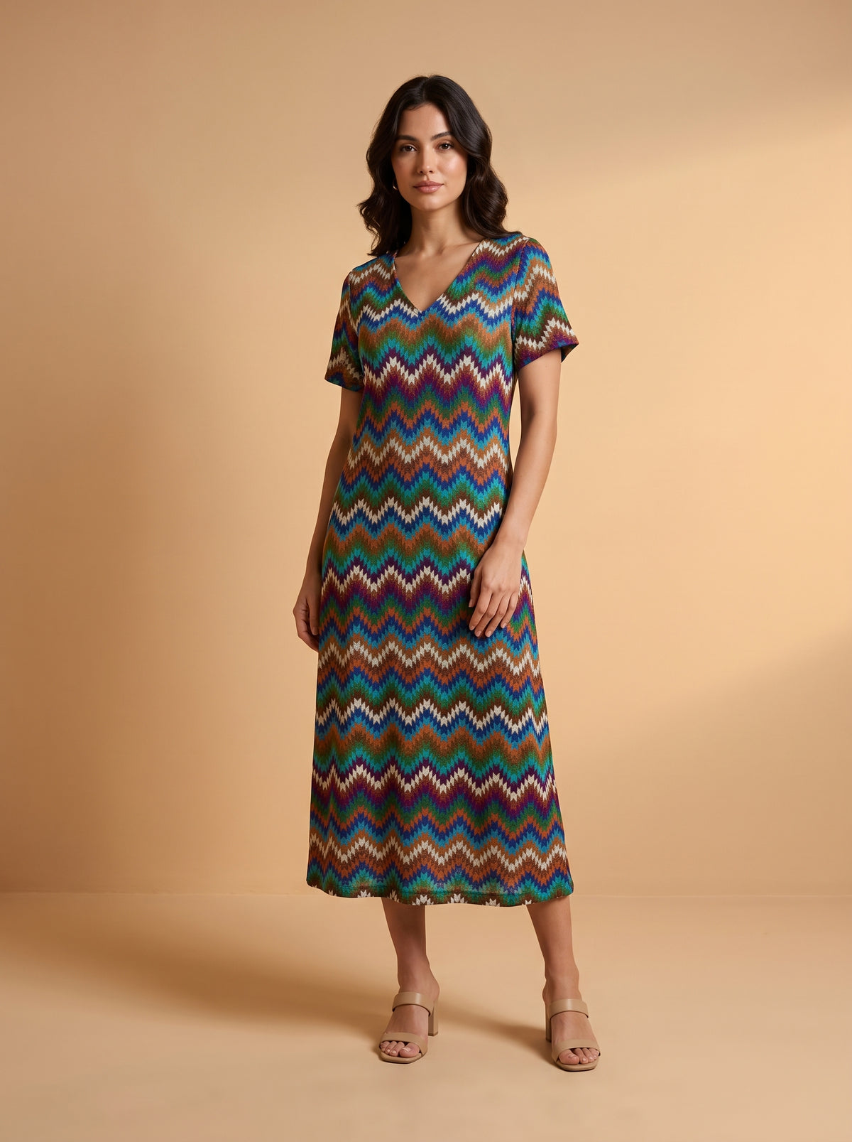 Yazlık Midi Elbise - Harmoni - Butik Dubai büyük beden yazlık midi elbise