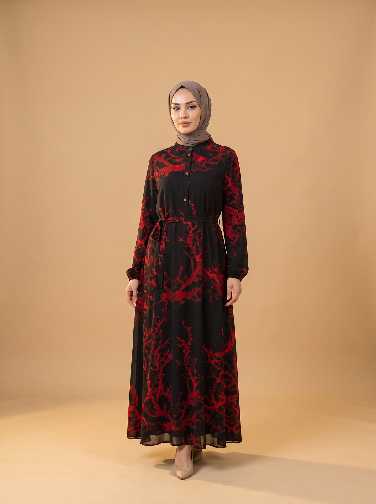 Viskon Elbise - Lalezar - Butik Dubai büyük beden viskon elbise