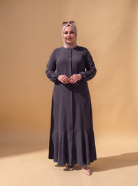 3 Düğmeli Elbise - Gri