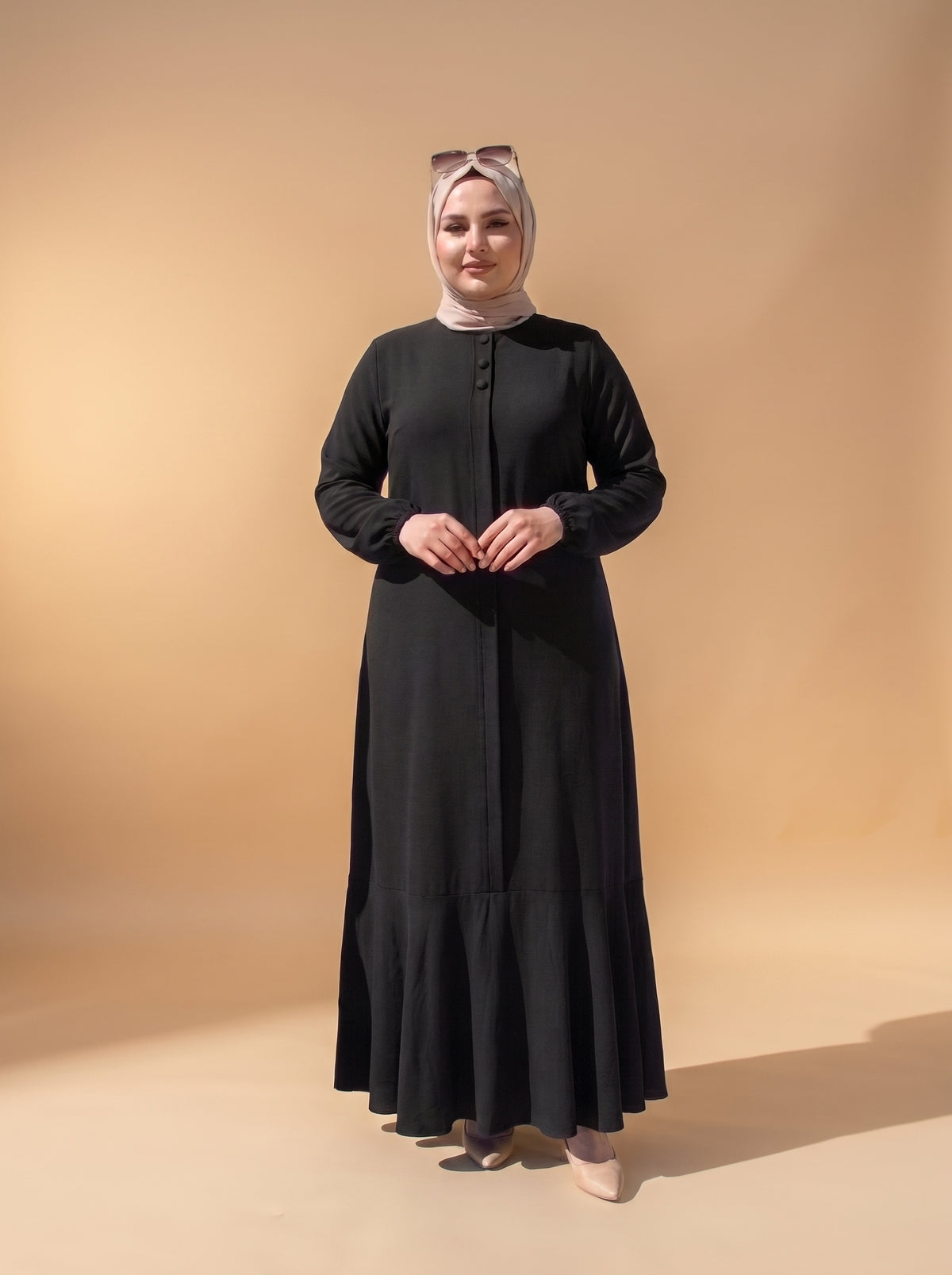 3 Düğmeli Elbise - Siyah