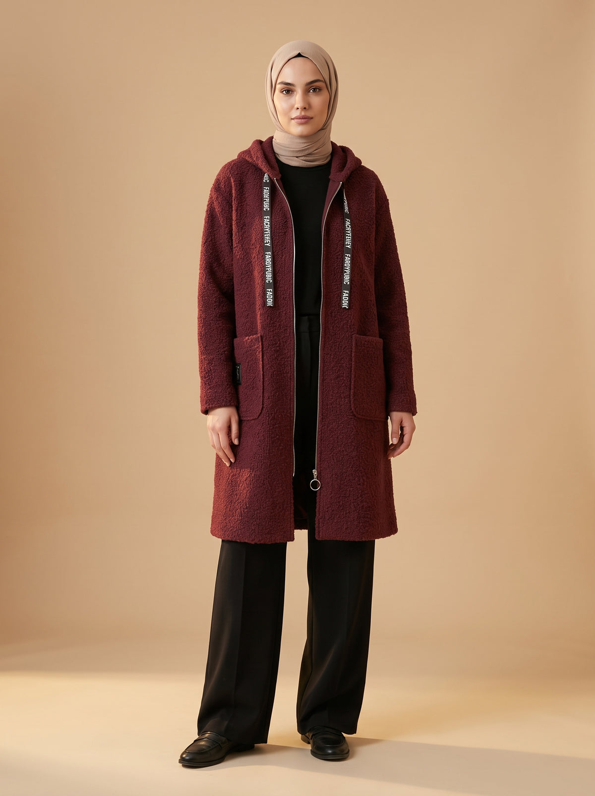 Buklet Hırka - Bordo - Butik Dubai büyük beden buklet hırka