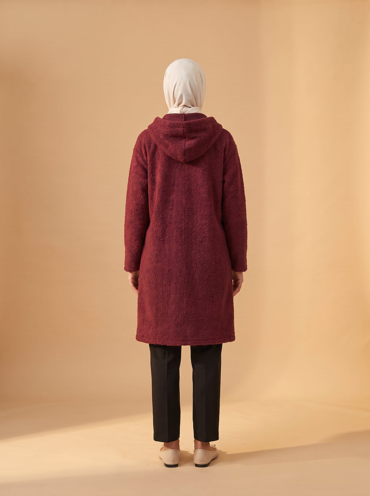 Buklet Hırka - Bordo - Butik Dubai büyük beden hırka