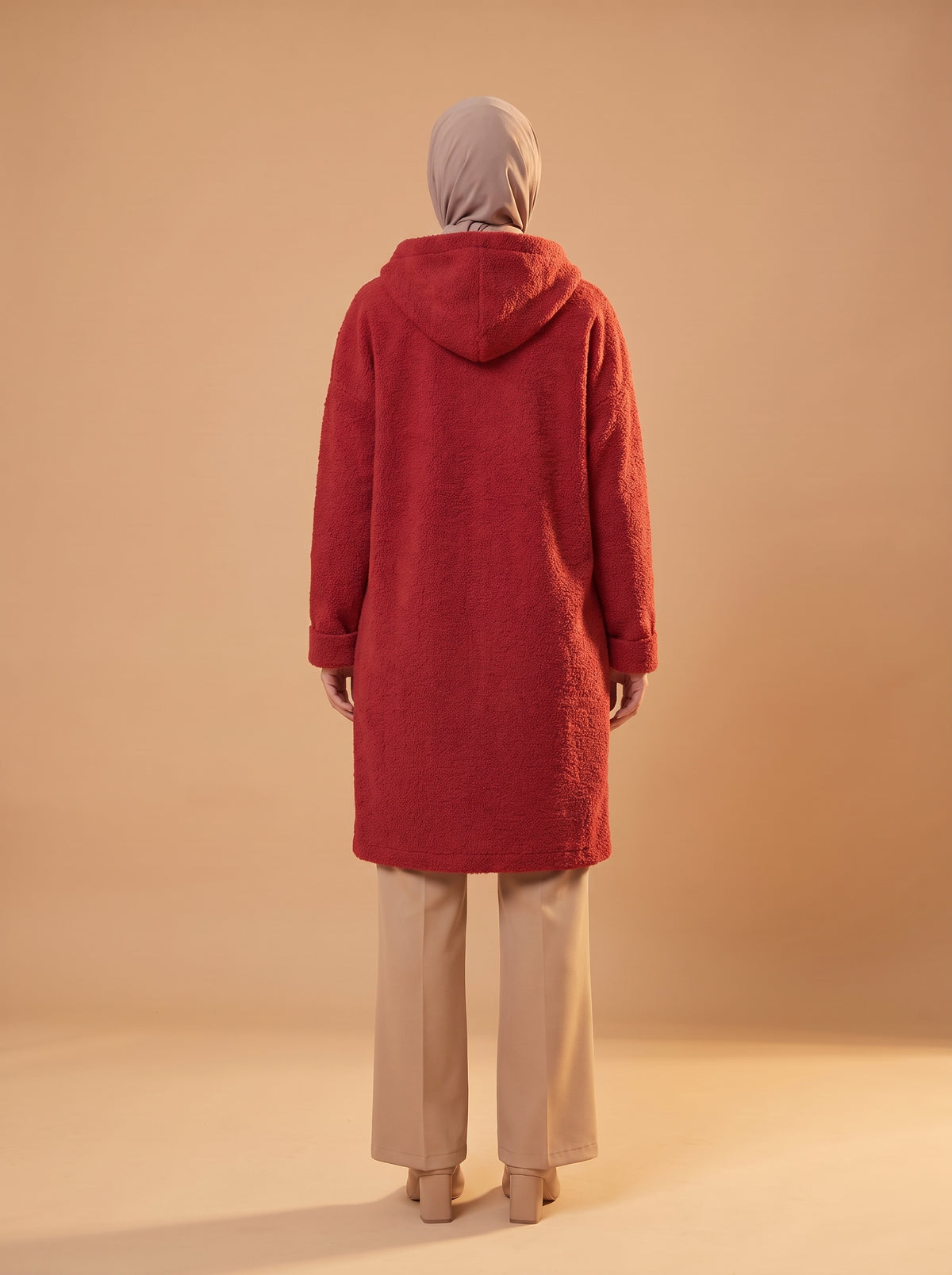 Buklet Hırka - Kırmızı - Butik Dubai büyük beden hırka