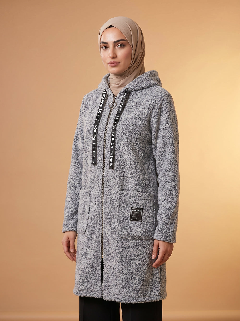Buklet Hırka - Kar Yağdı Gri - Butik Dubai büyük beden buklet hırka