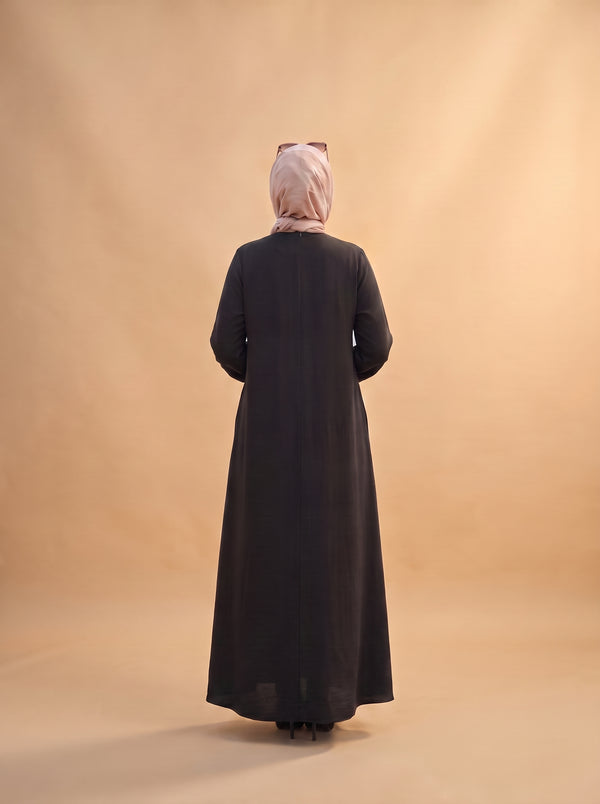 Taşlı Elbise - Siyah