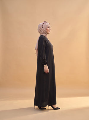 Taşlı Elbise Siyah