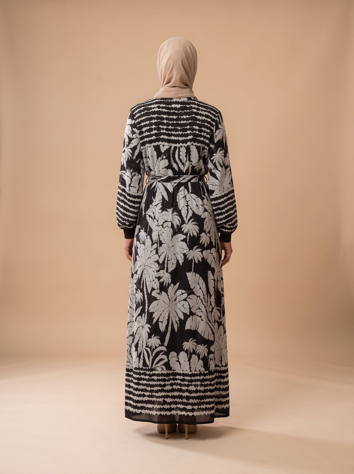 Viskon Elbise - Beyaz Zebra - Butik Dubai büyük beden viskon elbise