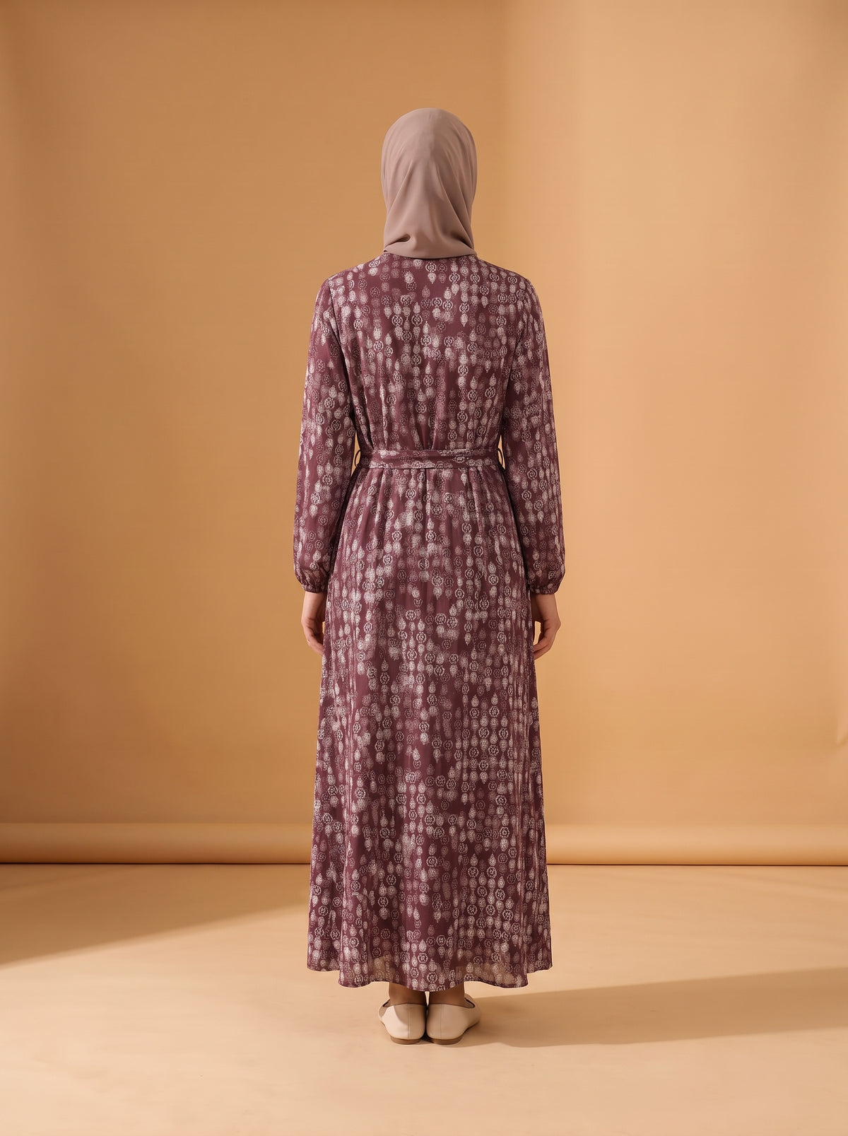 Viskon Elbise - Bordo Yaprak - Butik Dubai büyük beden viskon elbise