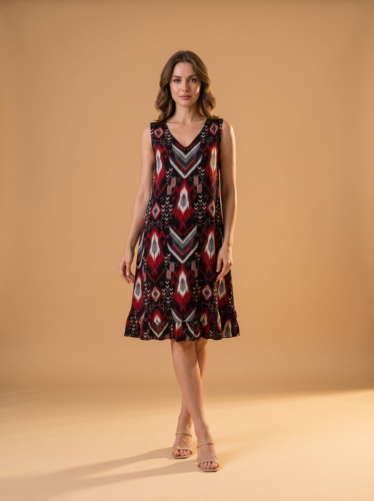 Yazlık Midi Elbise - Efsun - Butik Dubai büyük beden yazlık midi elbise