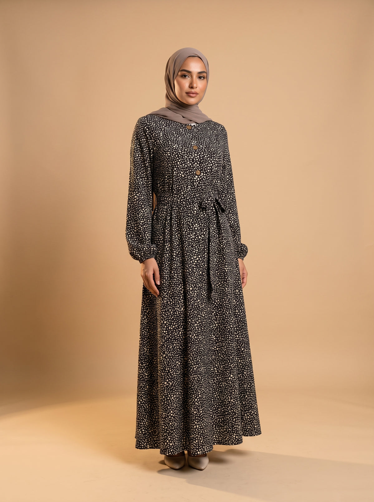 Viskon Elbise - Siyah İnci - Butik Dubai büyük beden viskon elbise