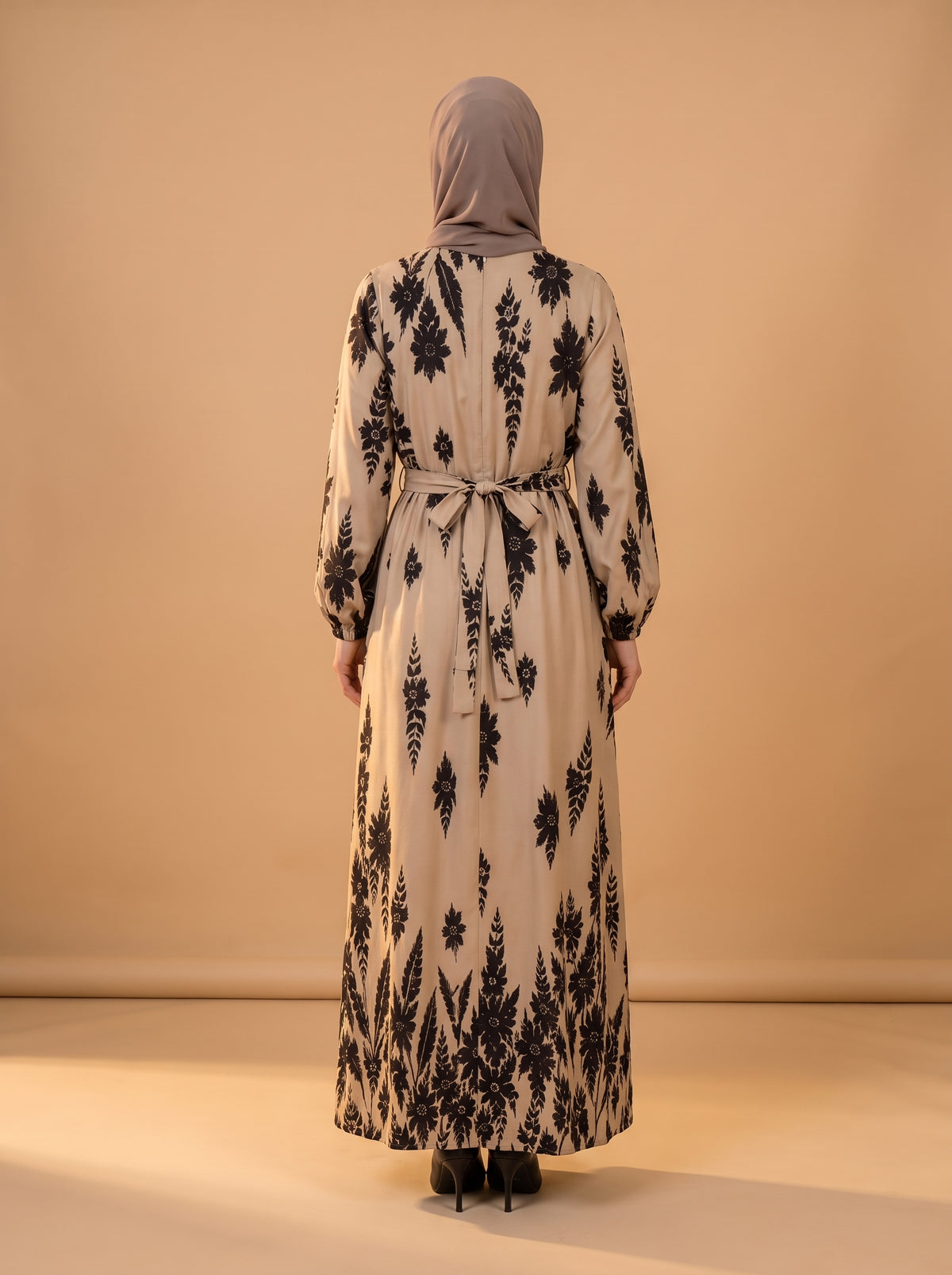 Viskon Elbise - Sütlü Kahve - Butik Dubai büyük beden viskon elbise